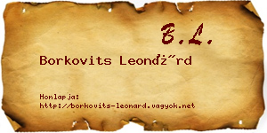 Borkovits Leonárd névjegykártya